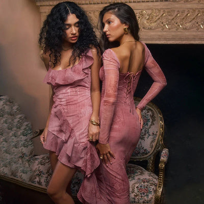 Lara | Elegant Roze Damesjurk