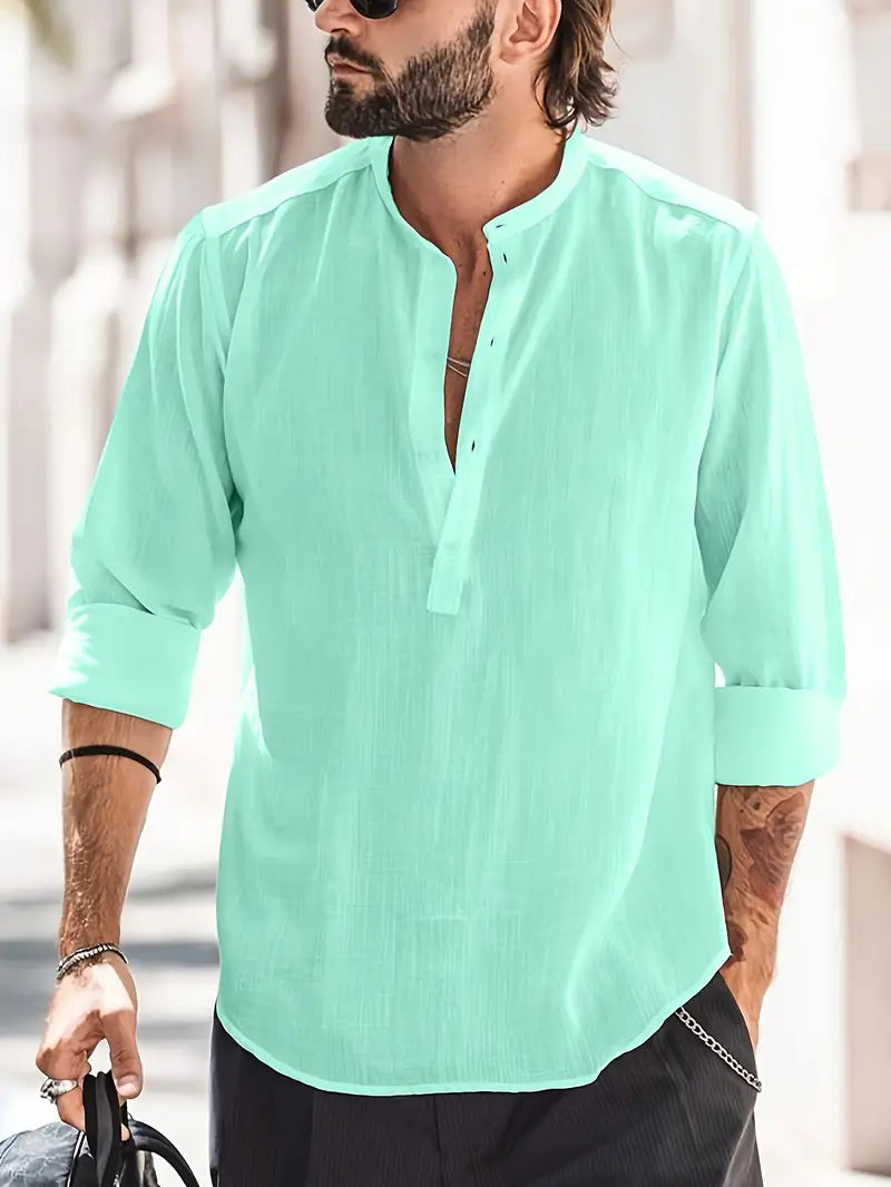 Hugo Heren Linnen Shirt – Ademend, Klassiek Ontwerp, Casual-2