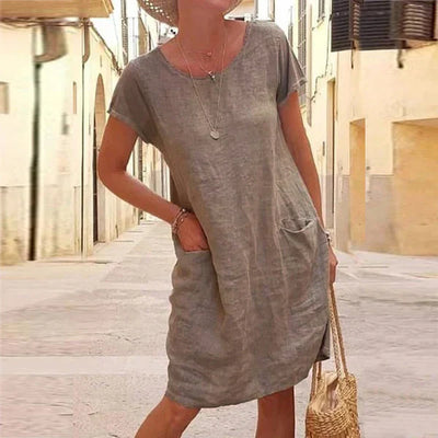 Emilia | Linnen en katoenen jurk