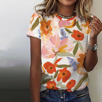 Joana | Vintage T-shirt met bloemenprint