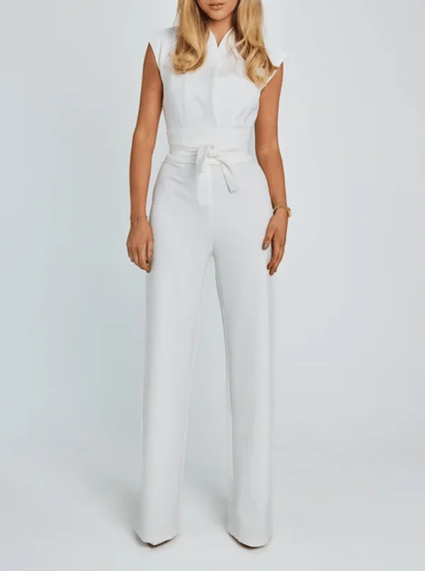 Mouwloze jumpsuit met wijde pijpen