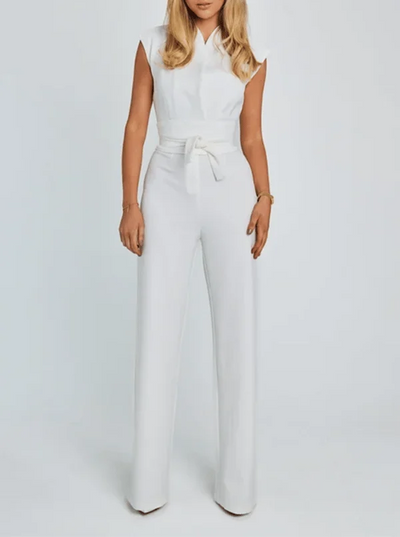 Mouwloze jumpsuit met wijde pijpen