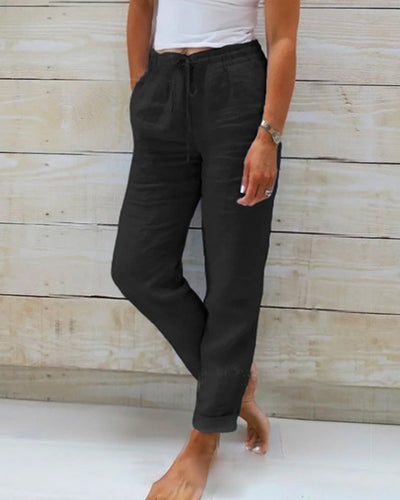 Elina | Katoenen broek met elastische band