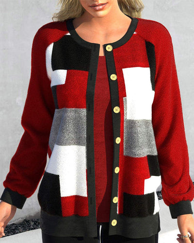Vest met blokkenprint