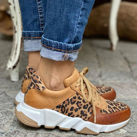 Lenora | Luipaard Sneakers met Dikke Zolen
