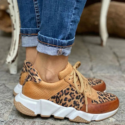 Lenora | Luipaard Sneakers met Dikke Zolen