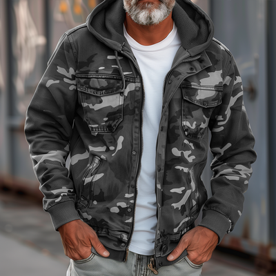 Ramon | Camouflage cargojack met capuchon