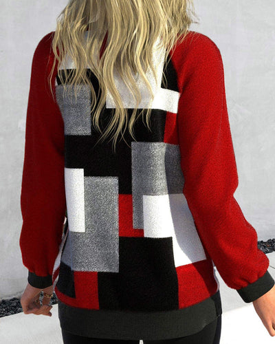 Vest met blokkenprint