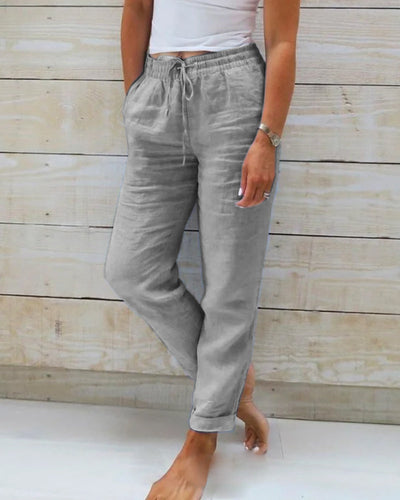 Elina | Katoenen broek met elastische band