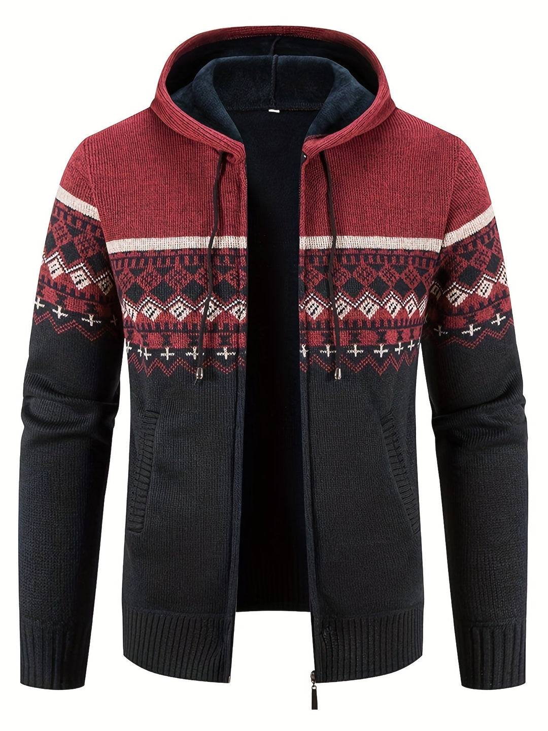 SAMUEL | WARME HOODIE MET ZIJZAKKEN
