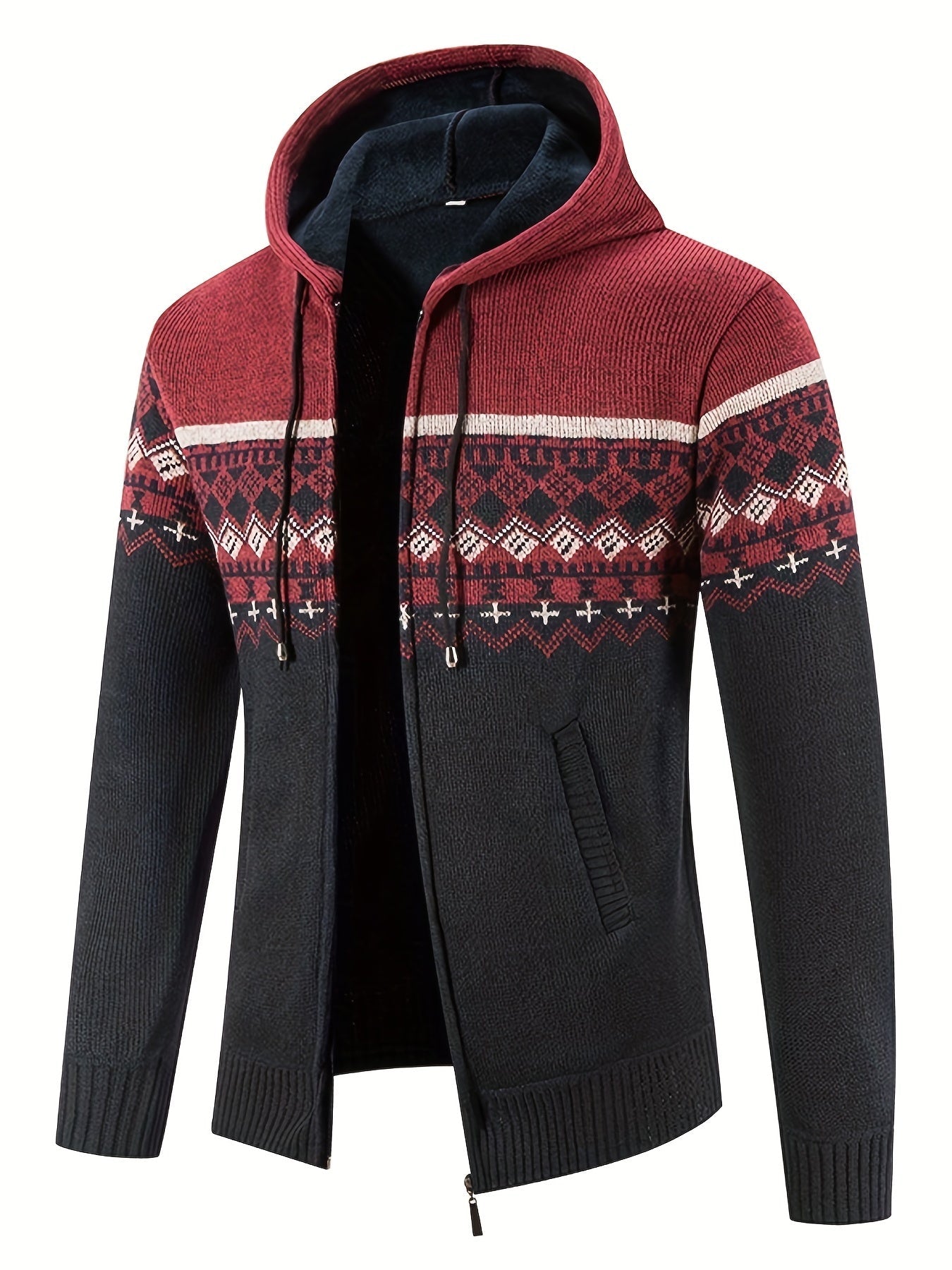 SAMUEL | WARME HOODIE MET ZIJZAKKEN