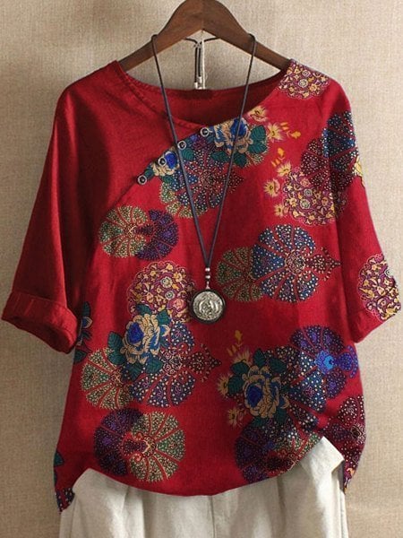 Katarina | Losse Blouse met Bloemenmouwen