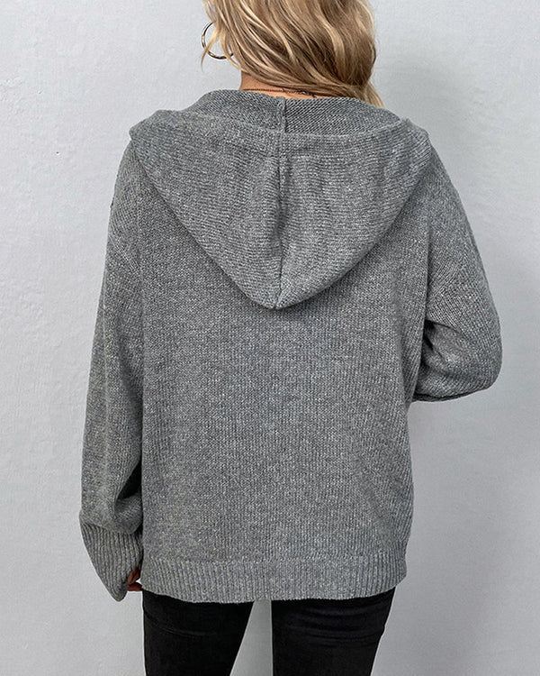 Effen vest met capuchon