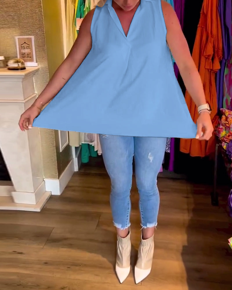 Debby™ | Geplooid mouwloos topje