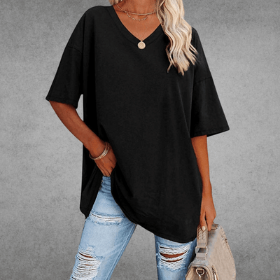 T-shirt - Casual V-Hals Korte Mouwen-1
