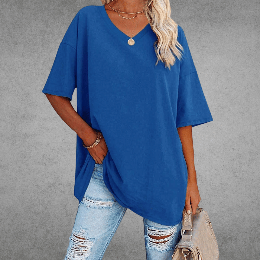 T-shirt - Casual V-Hals Korte Mouwen-2