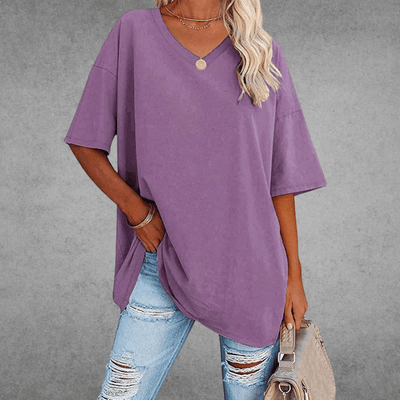 T-shirt - Casual V-Hals Korte Mouwen-6