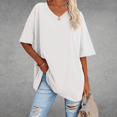 Variant image for T-shirt - Casual V-Hals Korte Mouwen-56