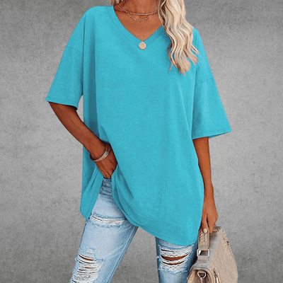 T-shirt - Casual V-Hals Korte Mouwen-3