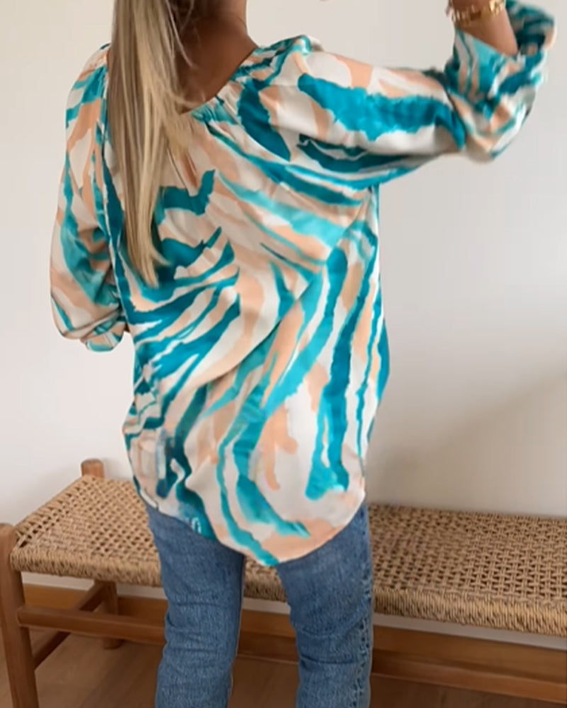 CÉLESTE | CASUAL BLOUSE MET TREKKOORD