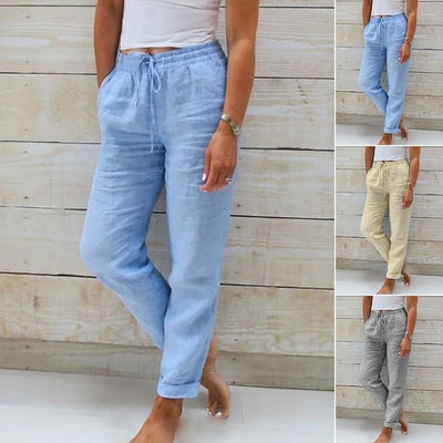 Elina | Katoenen broek met elastische band