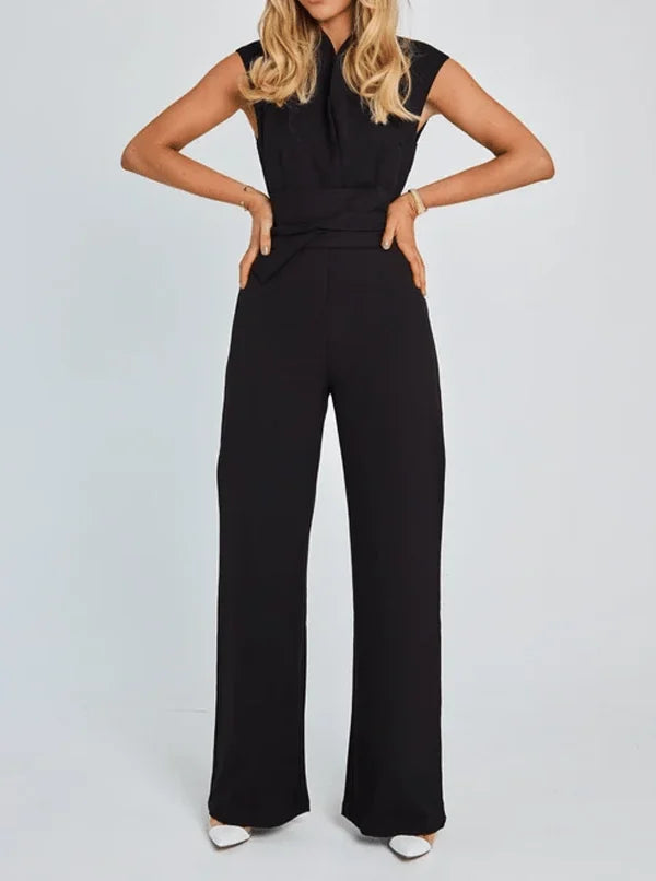 Mouwloze jumpsuit met wijde pijpen