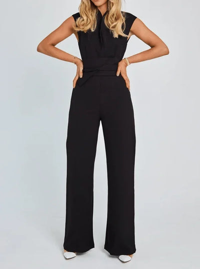 Mouwloze jumpsuit met wijde pijpen