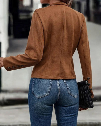 Nora | Eenkleurige kraagloze bovenkleding