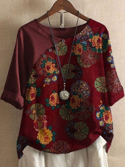 Katarina | Losse Blouse met Bloemenmouwen