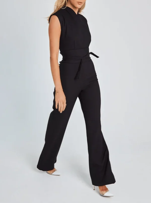 Mouwloze jumpsuit met wijde pijpen