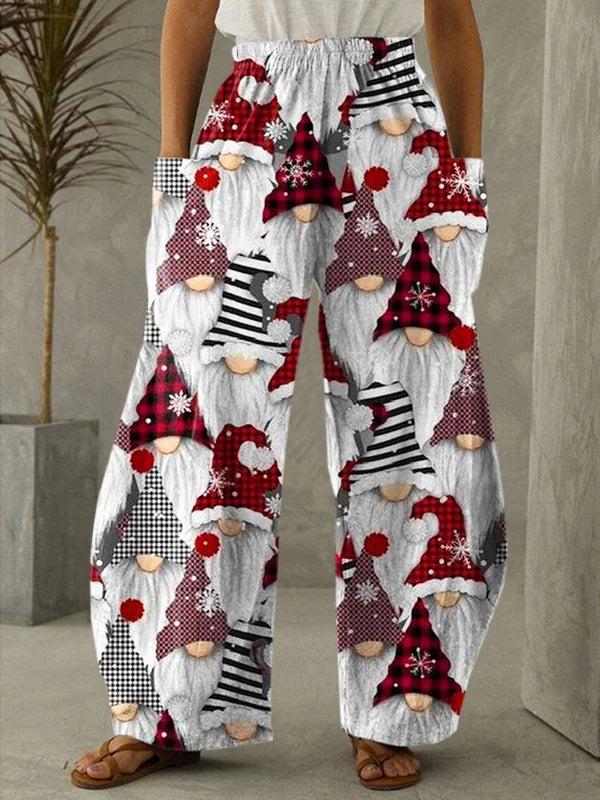 Diya | Vrijetijdsbroek met kerstprint