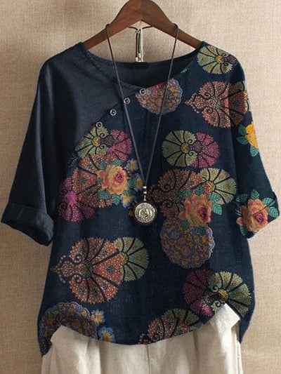 Katarina | Losse Blouse met Bloemenmouwen