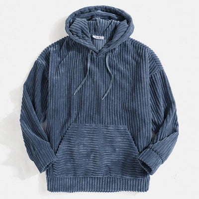Jonas | Hoodie in geribd ribfluweel