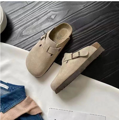 Boston Klompen - Suède met Verstelbare Gesp, Unisex Comfort-3