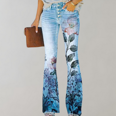 Frida | Uitlopende broek met knoopsluiting