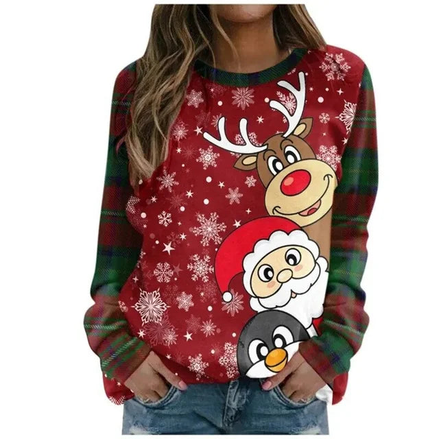Kaley | Kerst bedrukte damestops