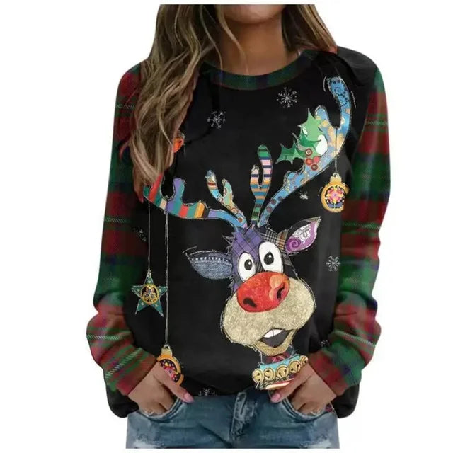 Kaley | Kerst bedrukte damestops