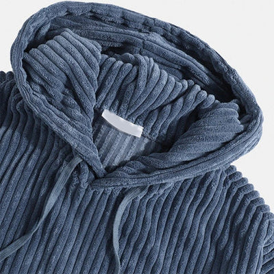 Jonas | Hoodie in geribd ribfluweel