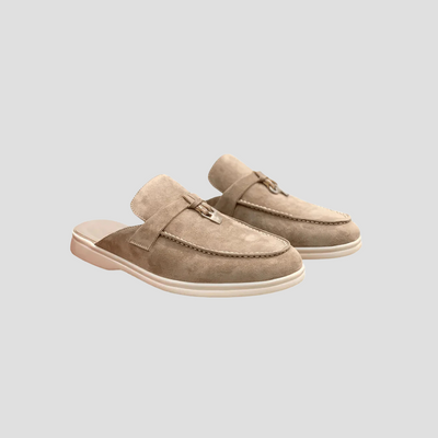 Daisy | Dames Loafer Suède Slip-On met Gepolijst Metaal Accent 0