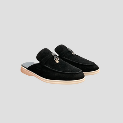 Daisy | Dames Loafer Suède Slip-On met Gepolijst Metaal Accent 2