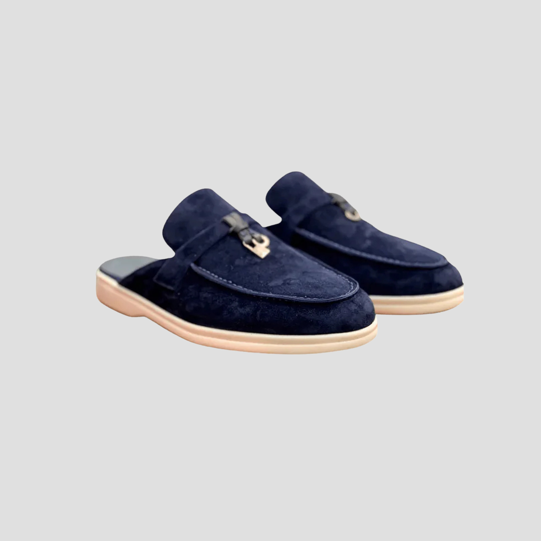 Daisy | Dames Loafer Suède Slip-On met Gepolijst Metaal Accent 3