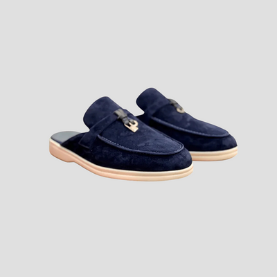 Daisy | Dames Loafer Suède Slip-On met Gepolijst Metaal Accent 3