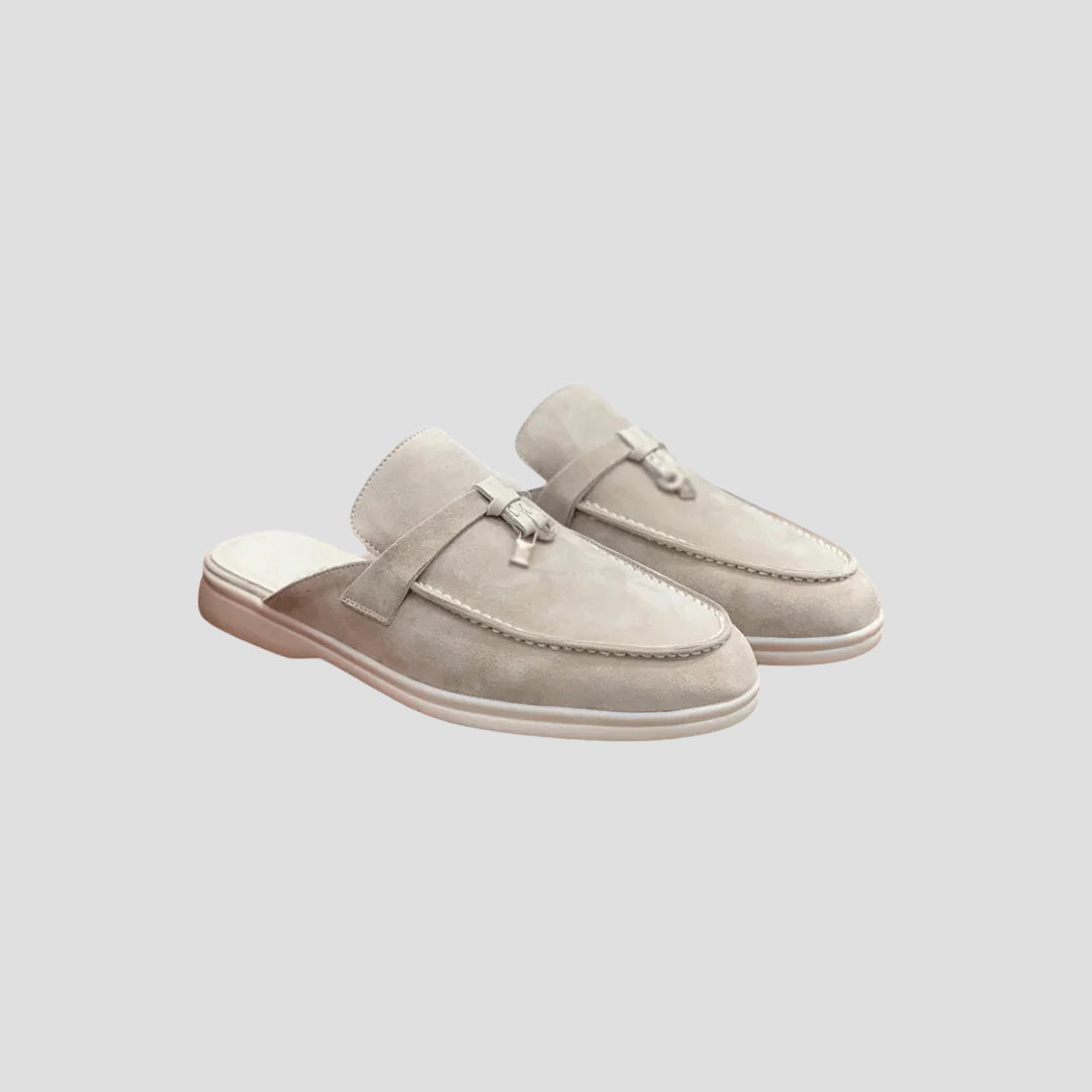 Daisy | Dames Loafer Suède Slip-On met Gepolijst Metaal Accent 4