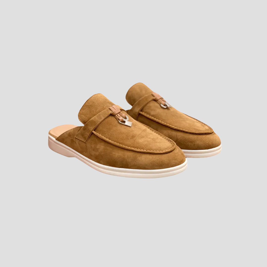 Daisy | Dames Loafer Suède Slip-On met Gepolijst Metaal Accent 6