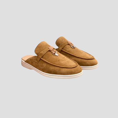 Daisy | Dames Loafer Suède Slip-On met Gepolijst Metaal Accent 6
