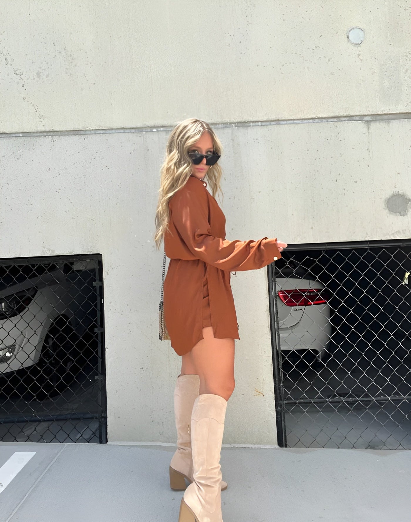 Selvi | Trendy satijnen romperjurk