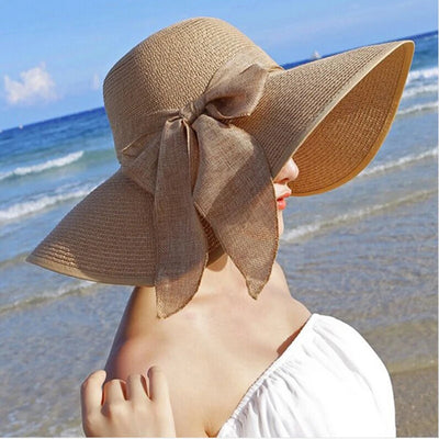 Zomer Strohoed Dames | Floppy Panama Hoed met Elegante Bowknot-2