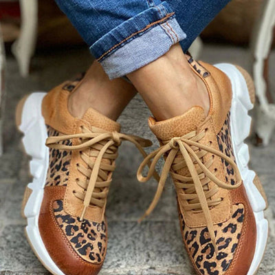Lenora | Luipaard Sneakers met Dikke Zolen