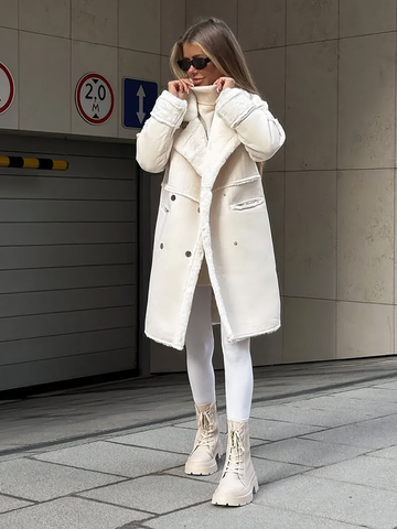 Emila | Lange teddy jas