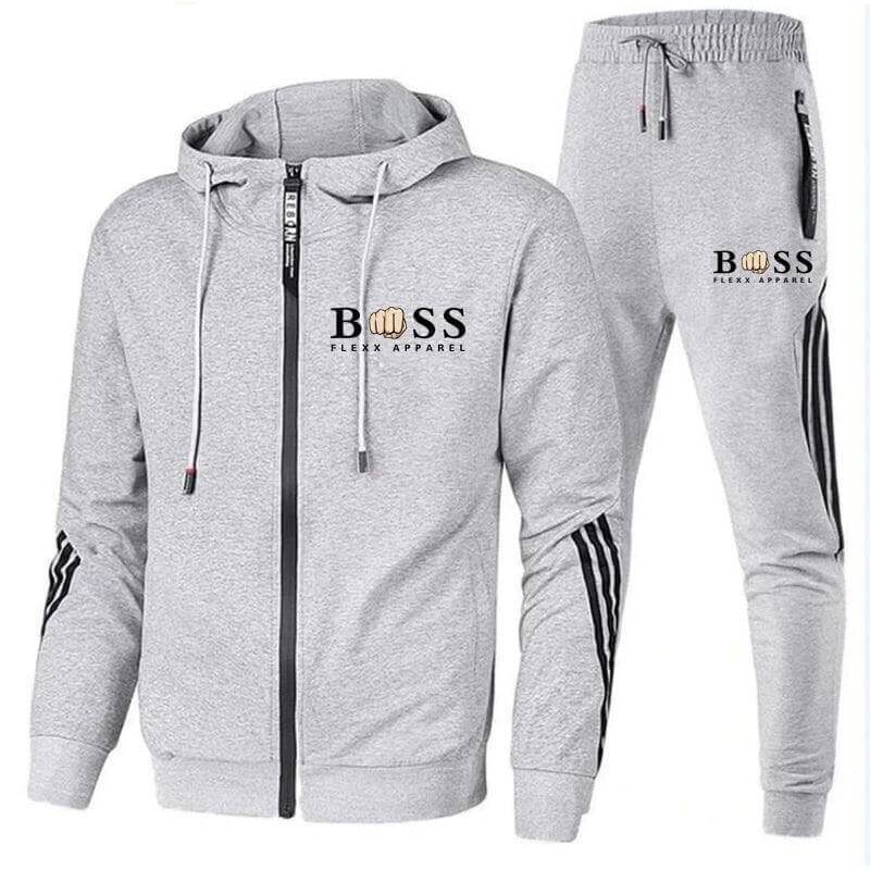 Heren Sportset - Ademend Polyester Trainingspak, Comfortabele Pasvorm-3